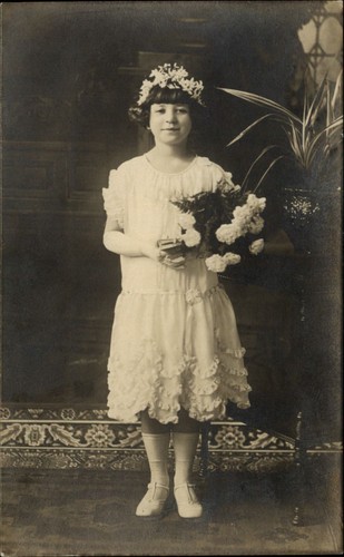 Rppc slovak message girl white - rppc,
