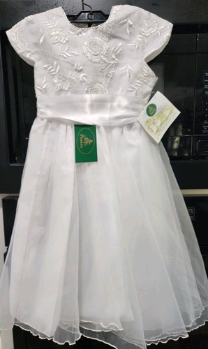 Girls white organza dress - organza,